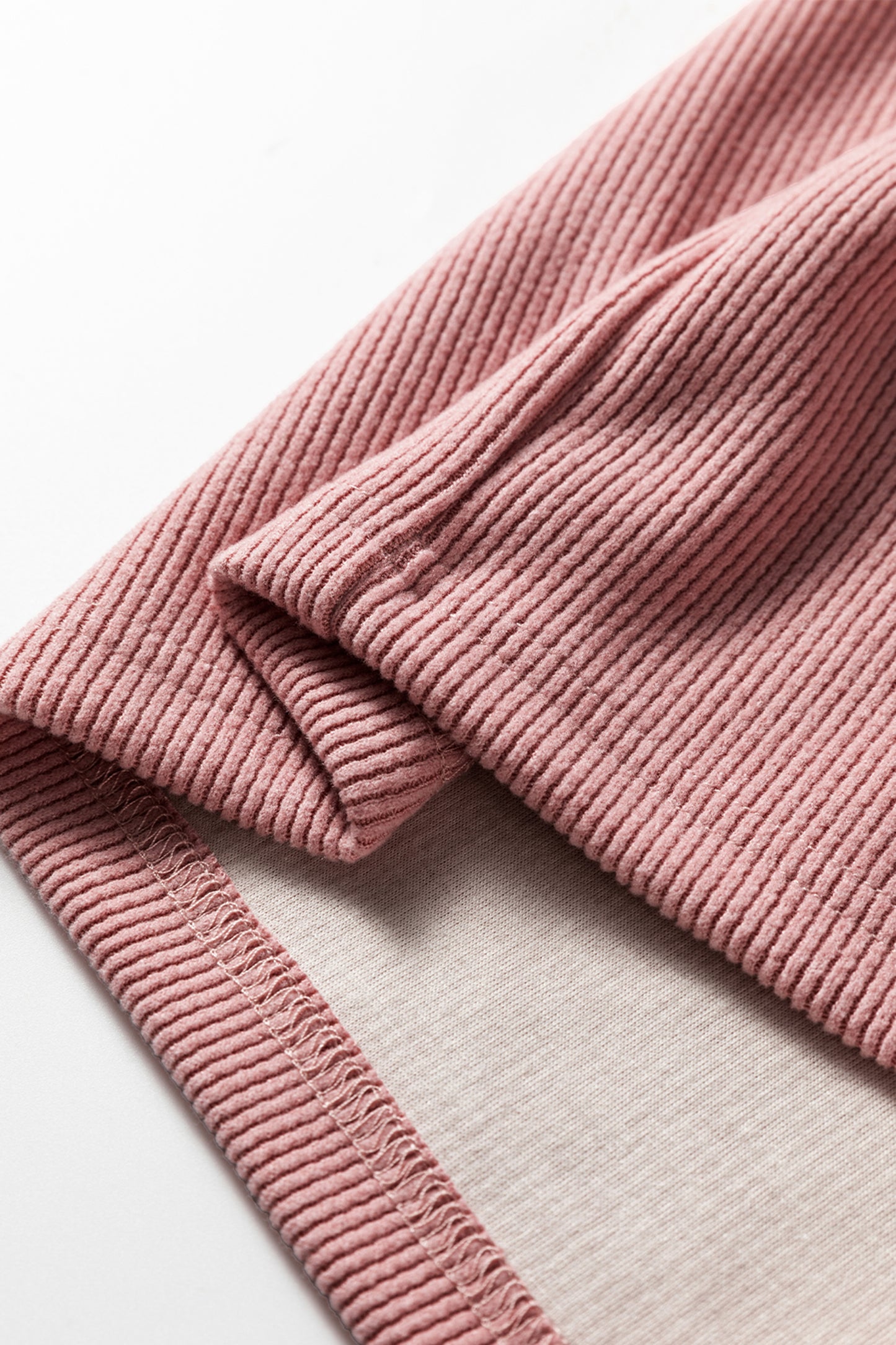 Rose Tan Lace Drawstring Pullover Hoodie and High Waist Pants Corduroy Suit