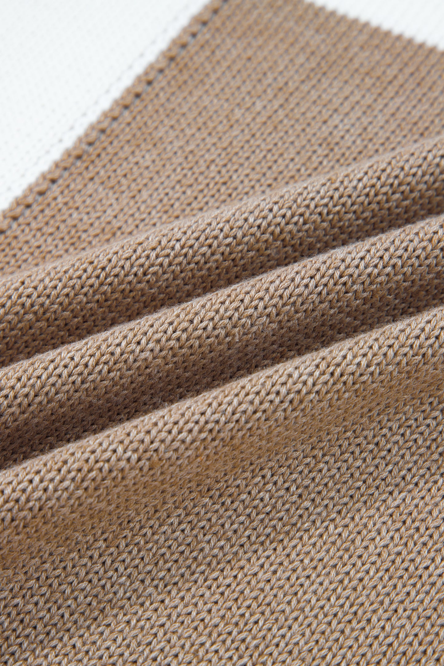 Brown Plus Size Checkered Bubble Sleeve Drop Shoulder Open Cardigan