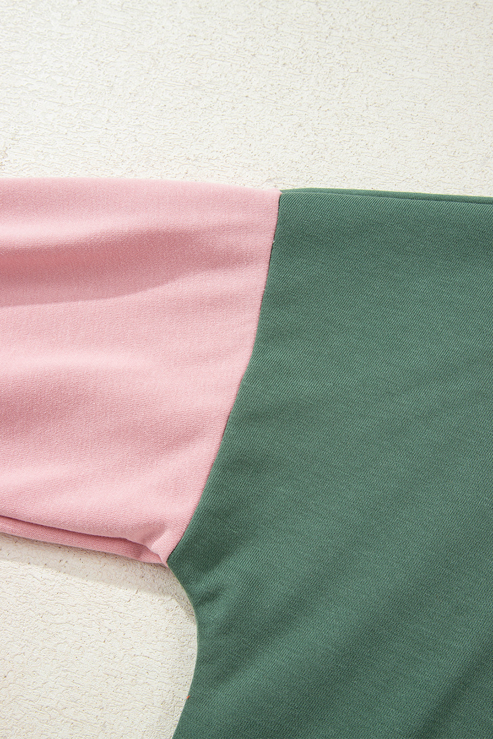 Mist Green 2pcs Color Block Pullover Loose Pant Set