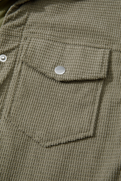 Laurel Green 2 in 1 Thermal Knit Textured Hooded Jacket