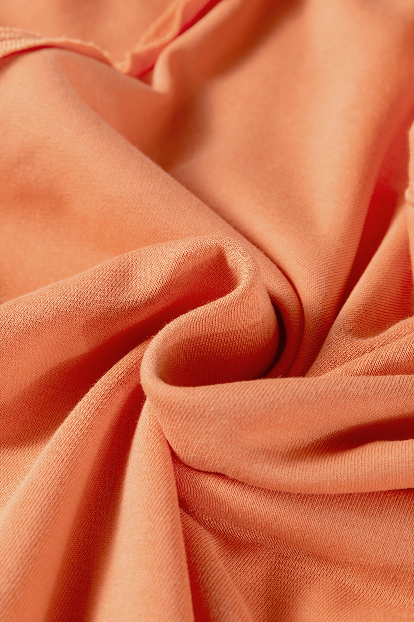 Grapefruit Orange Floral Bow Patched Exposed Seam Patchwork Slit Baggy Sweatshirt