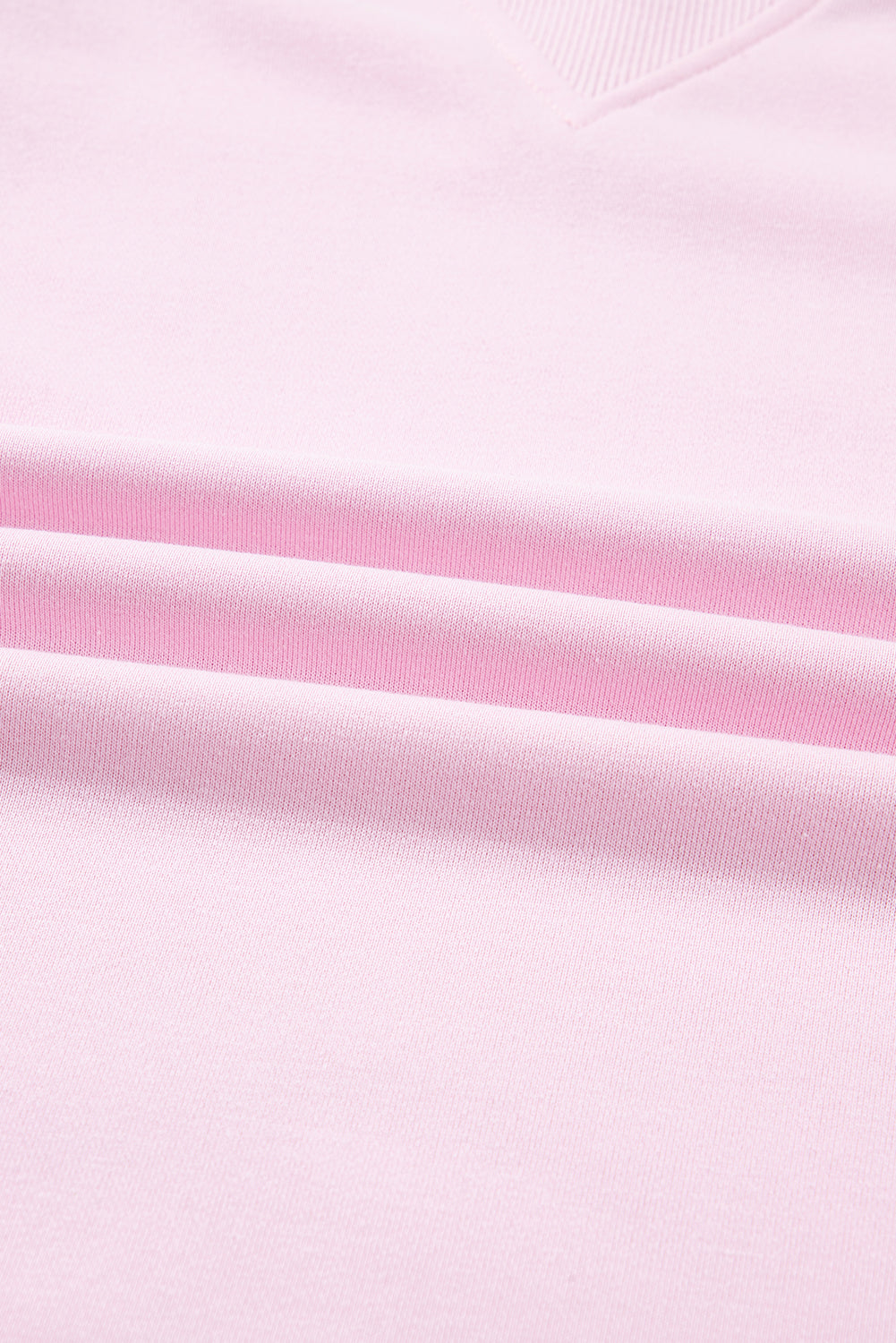 Pink Plus Size Mix Floral Patched Sleeve Ribbed Trim Baggy Sweatshirt