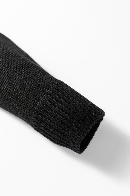 Black Merry Colorful Dot Detail Christmas Drop Shoulder Sweater