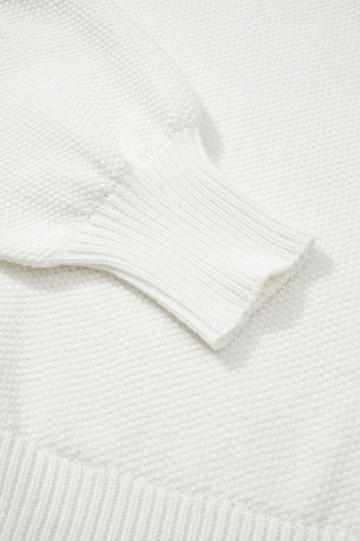 White HOHOHO MERRY CHRISTMAS Chenille Graphic Drop Shoulder Holiday Sweater