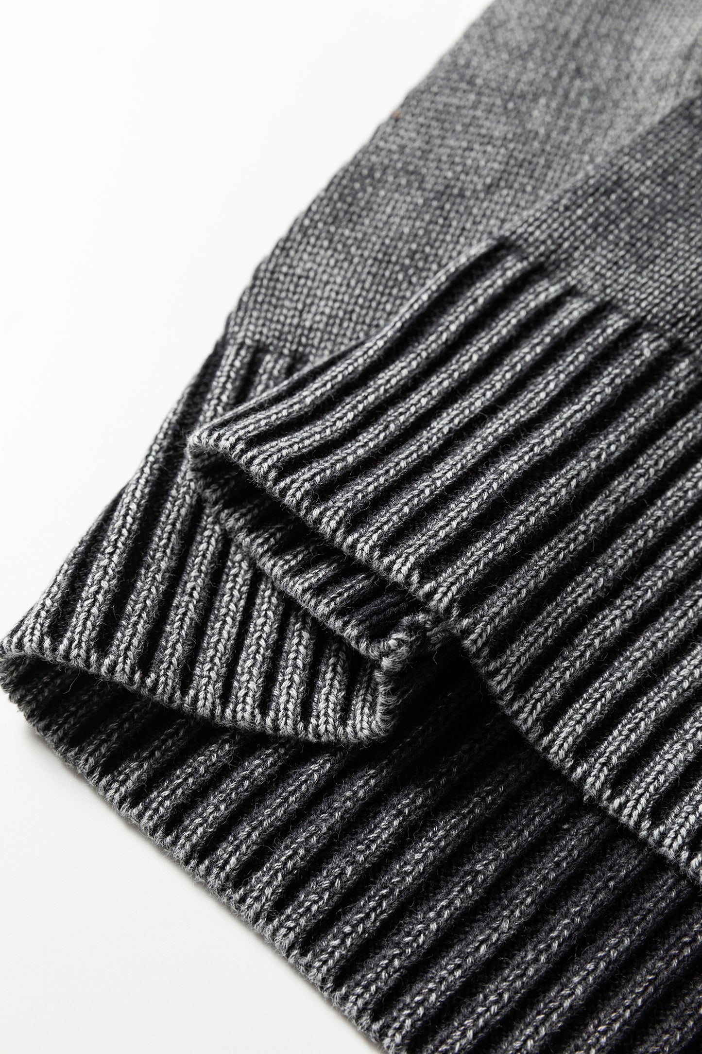 Black Mineral Wash V Neck Knit Exposed Seam Drop Shoulder Loose Sweater