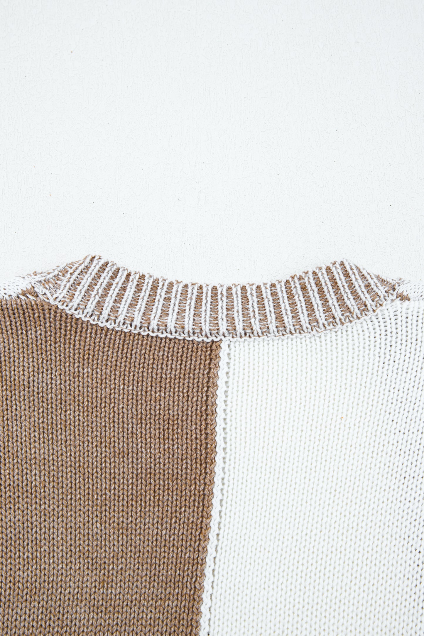 Brown Plus Size Checkered Bubble Sleeve Drop Shoulder Open Cardigan