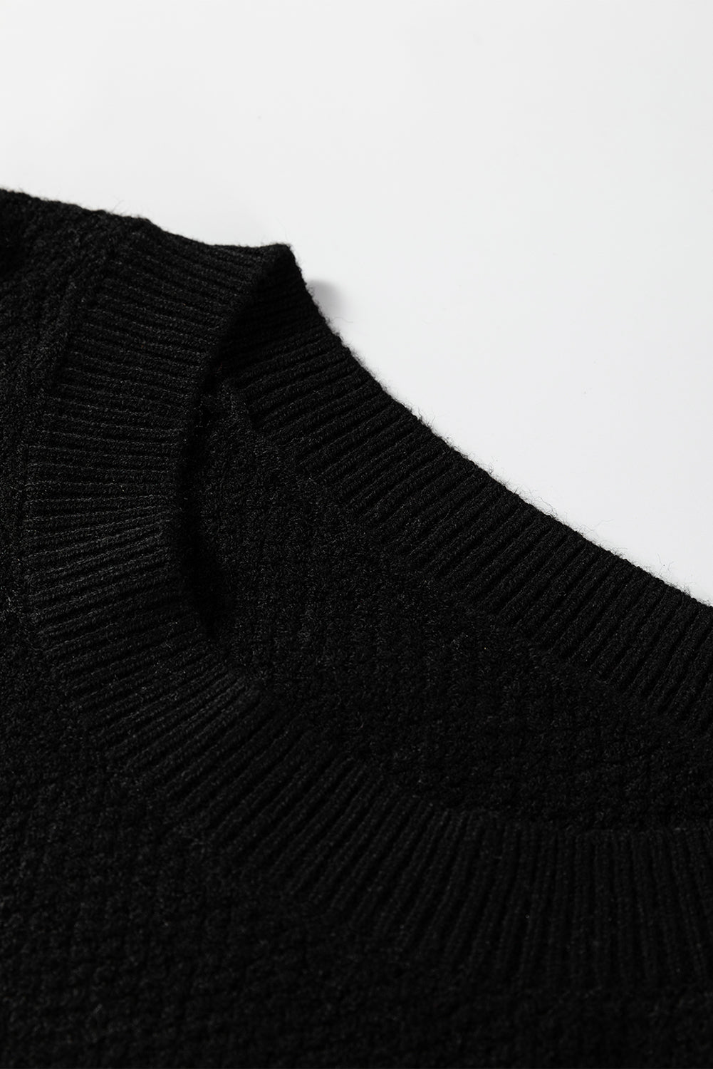 Medium Grey Color Block Knit Striped Sleeve Detail Casual Sweater