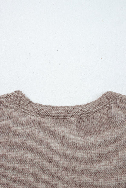 Gray Morn Contrast Colored Dot Detail Drop Shoulder Sweater