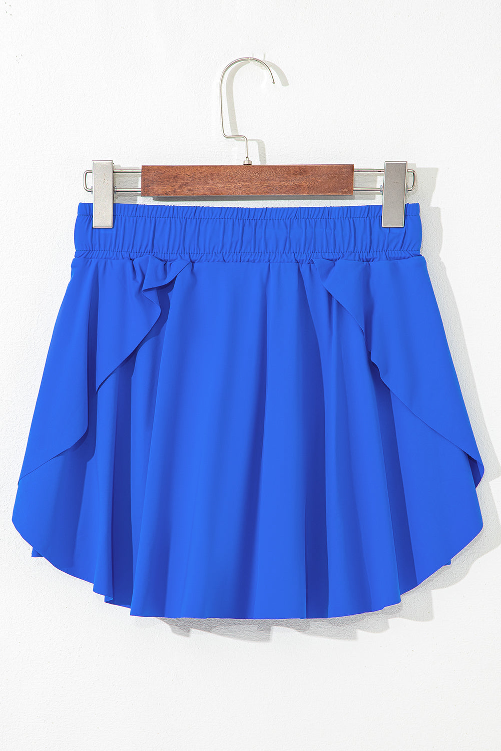 Sky Blue Drawstring Elastic Waistband Lined Tennis Skorts