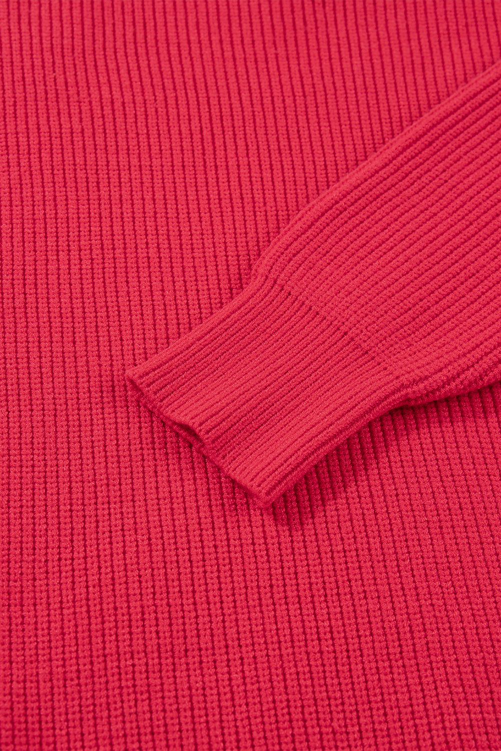 Fiery Red Sequin Bow Accent Drop Shoulder Festive Sweater