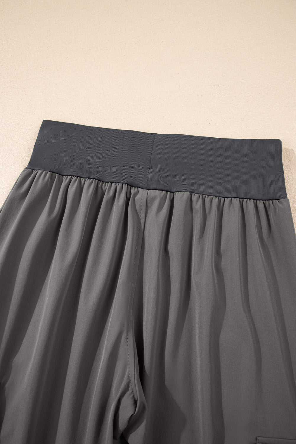 Medium Grey Elastic High Waist Pocketed Cargo Jogger Pants