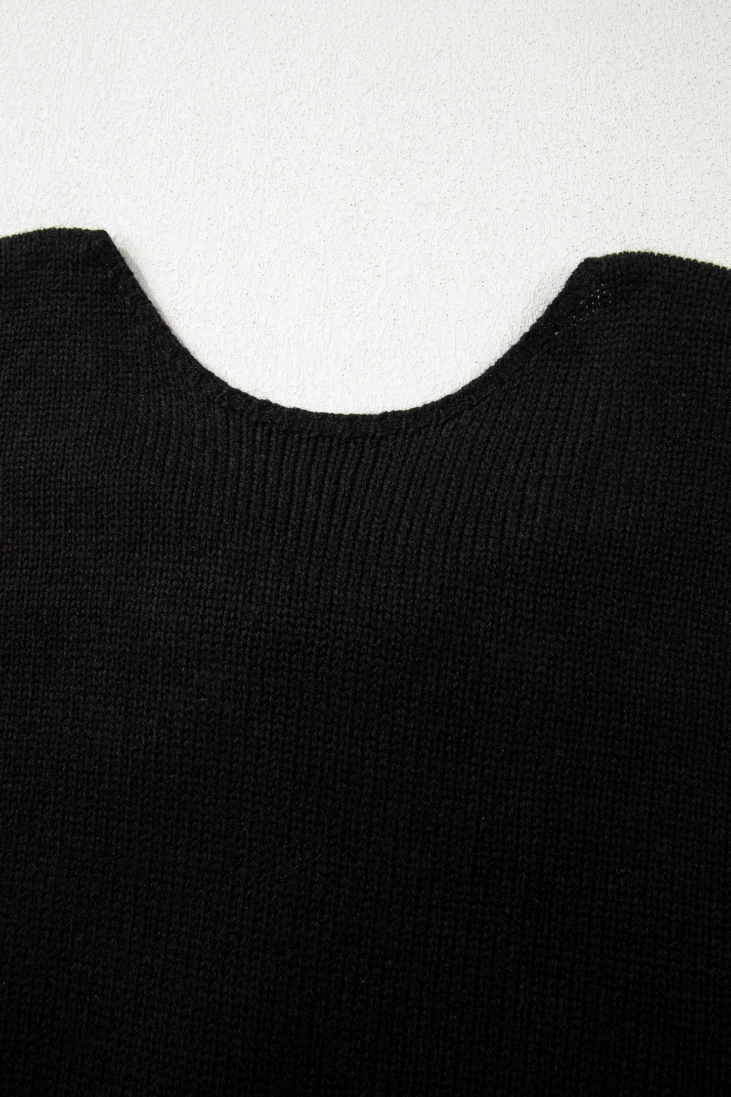 Black Bow Backless Bubble Sleeve Sweater