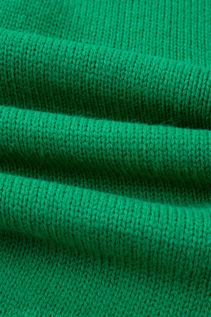 Bright Green Bow Backless Bubble Sleeve Sweater