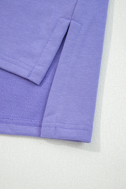 Wisteria Floral Applique Baggy Pullover Sweatshirt