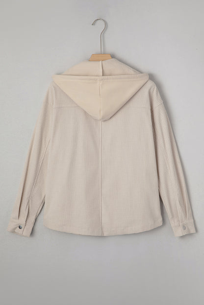 Beige 2 in 1 Thermal Knit Textured Hooded Jacket