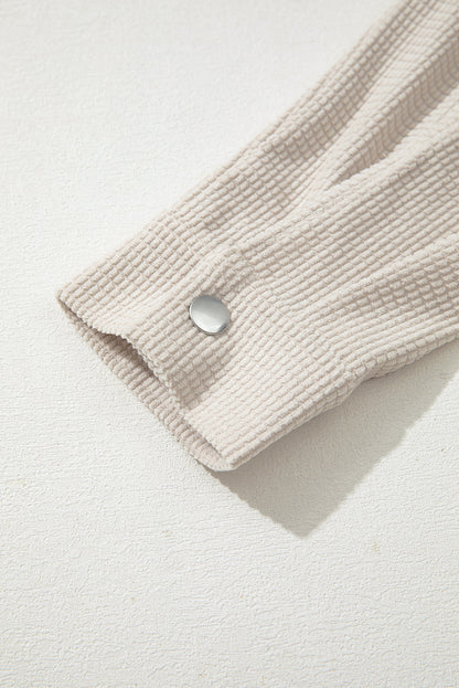 Beige 2 in 1 Thermal Knit Textured Hooded Jacket