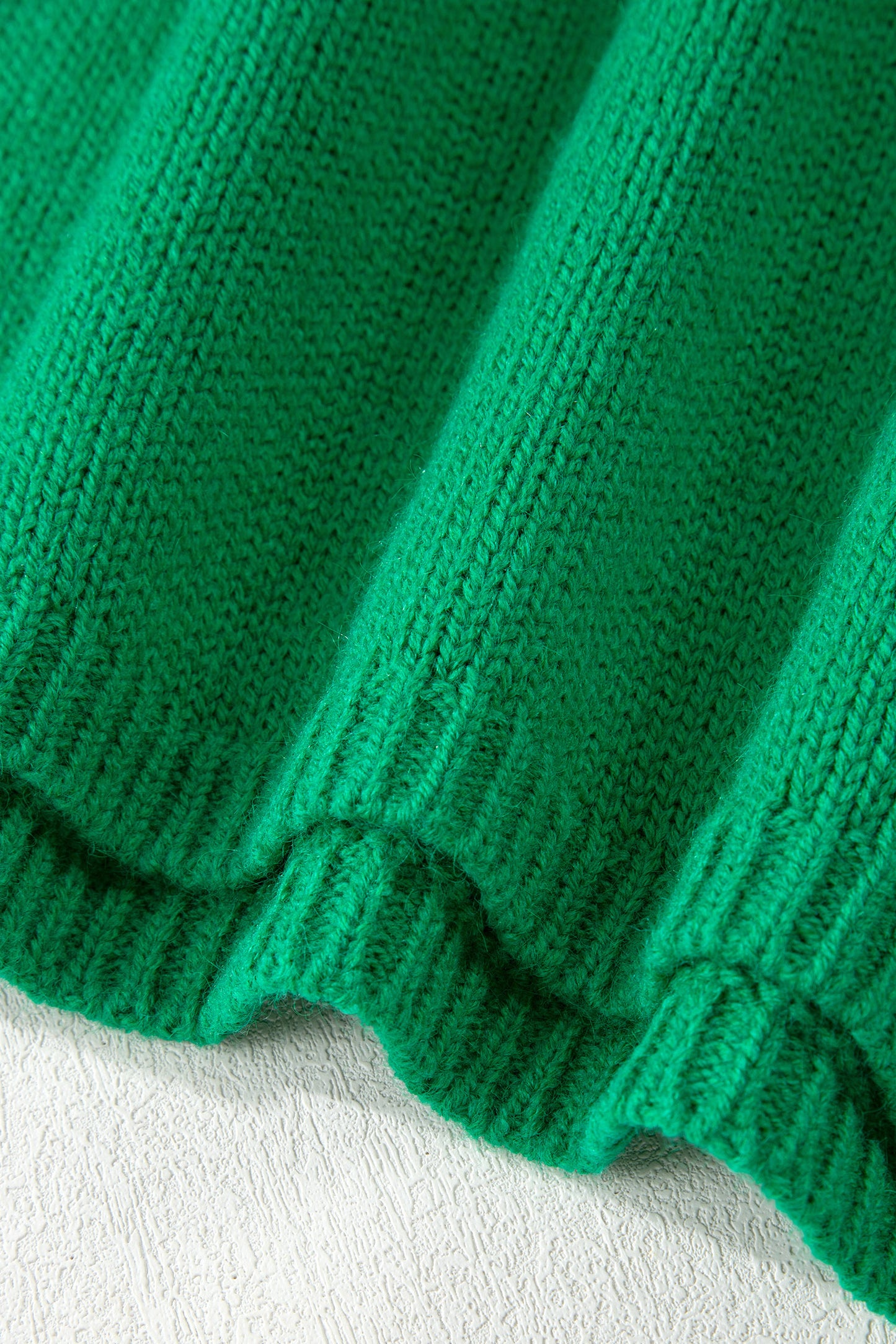 Bright Green Bow Backless Bubble Sleeve Sweater