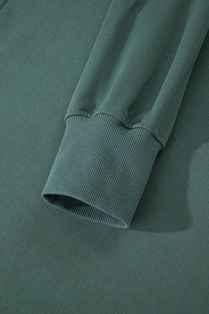 Green Bay Solid Color Oversize Slit Sweatshirt Ribbed Leggings 2pcs Set