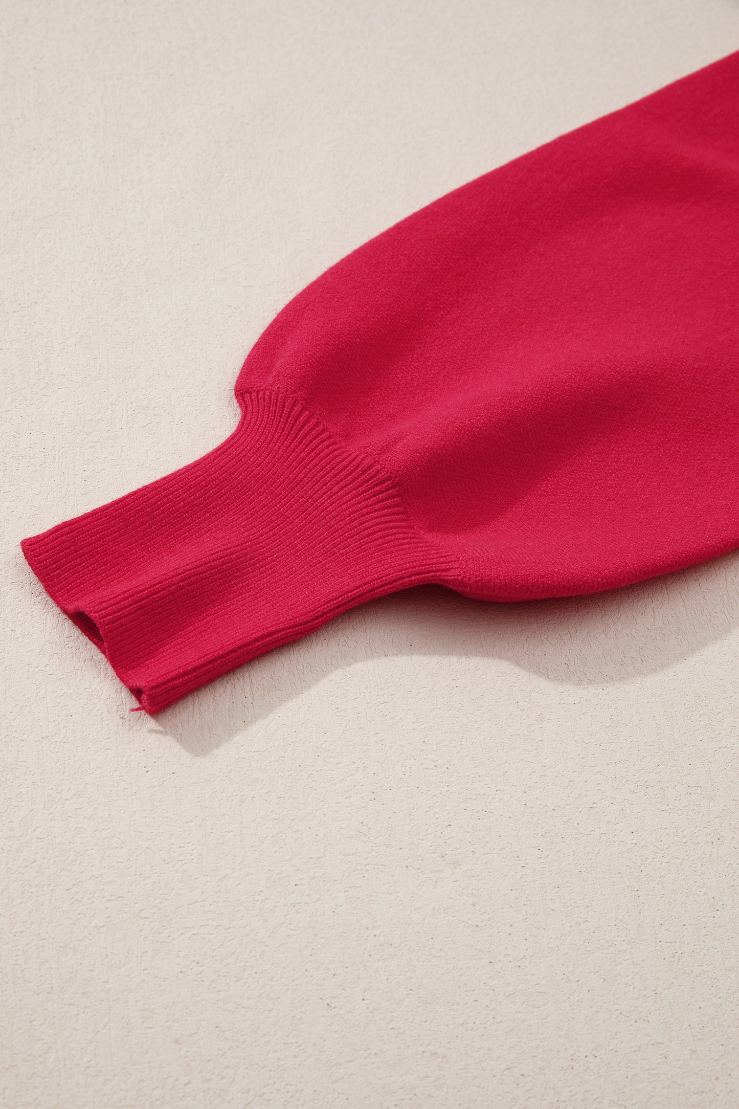 Fiery Red HO HO HO MERRY CHRISTMAS Drop Shoulder Loose Sweater