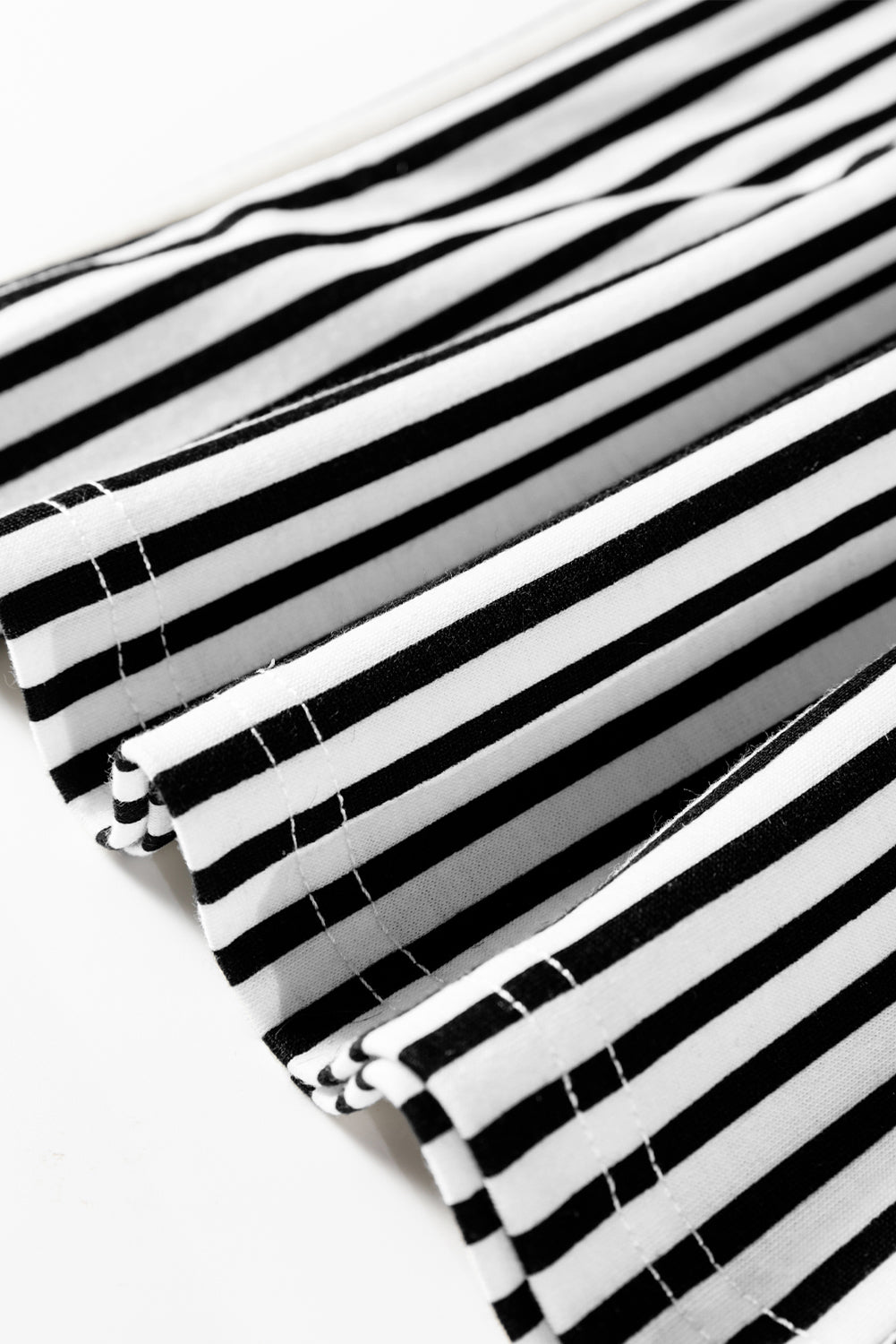 Black Stripe Elastic High Waist Pocketed Loose Pants