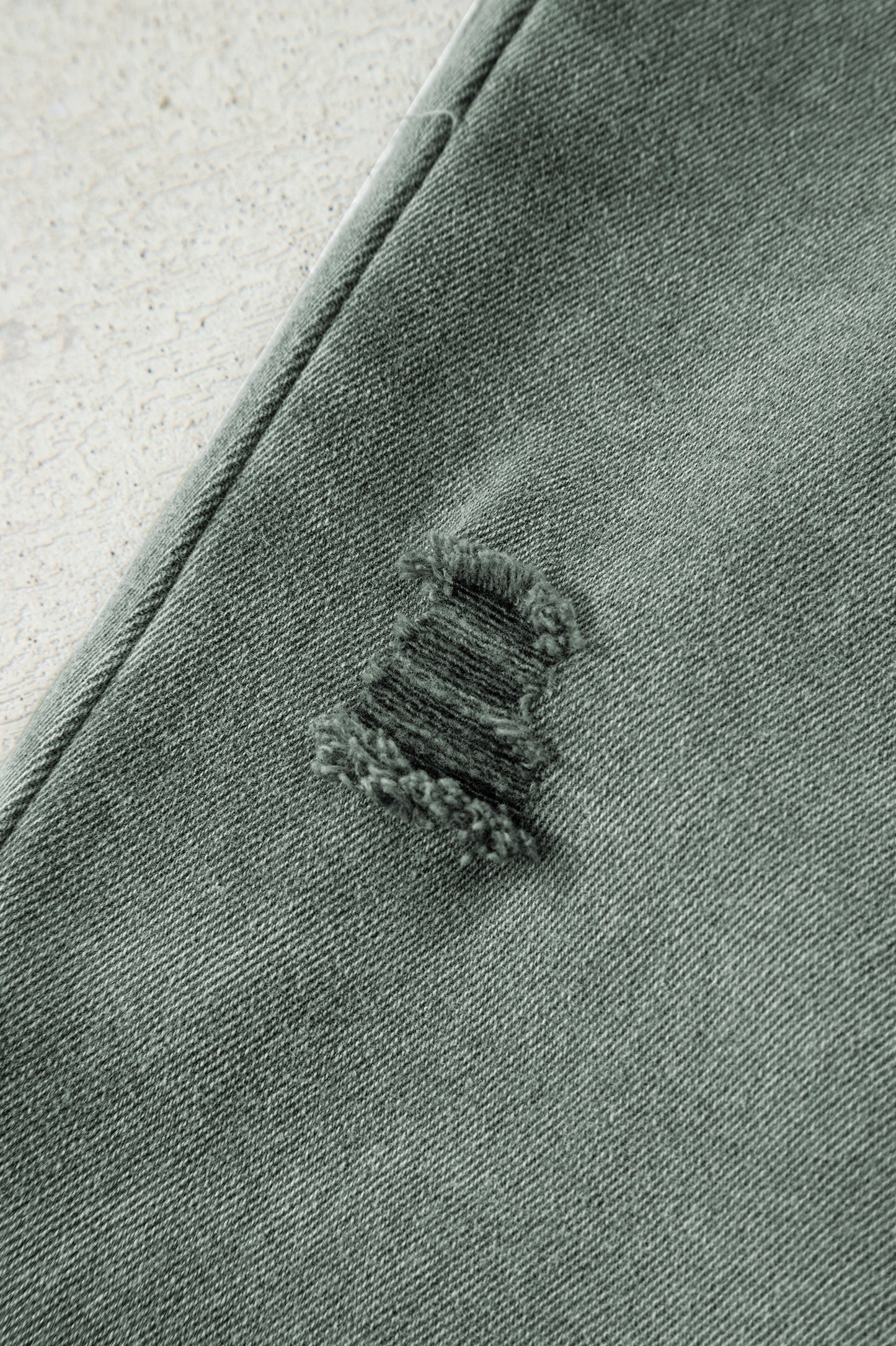 Four Leaf Clover Slight Distressed Raw Edge Wide Leg Jeans