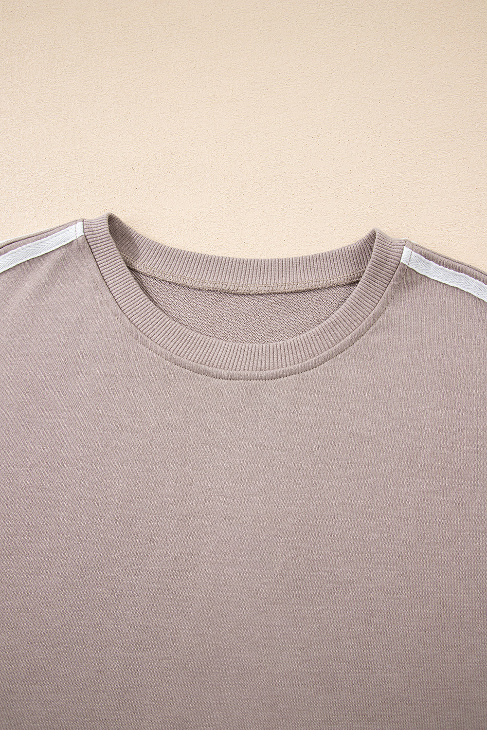 Gray Morn Varsity Striped Detail Crewneck Pullover Elastic Sweatpants 2pcs Outfit