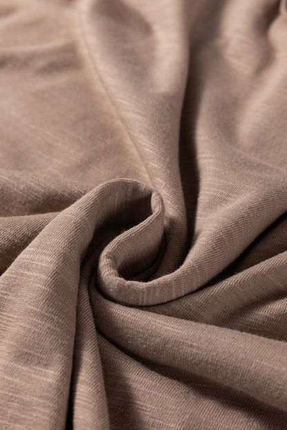 Light French Beige Sheer Lace Patchwork Casual Long Sleeve Tee