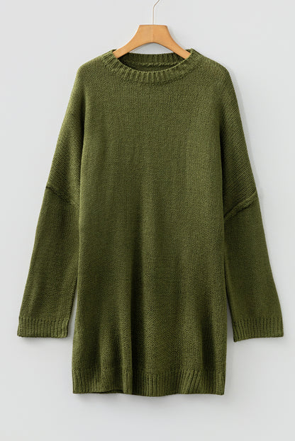 Four Leaf Clover Oversize Drop Shoulder Slouchy Sweater Dress