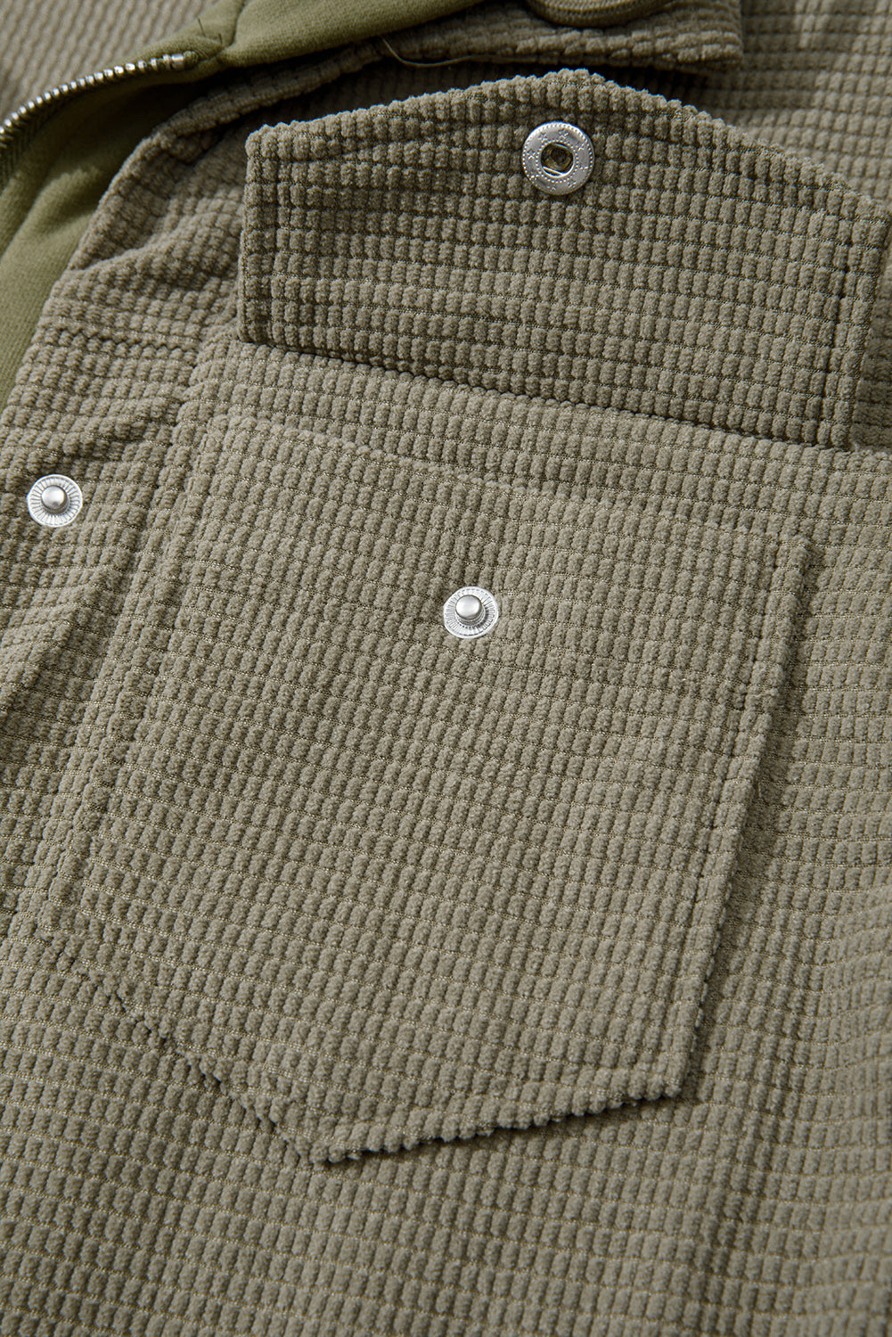 Laurel Green 2 in 1 Thermal Knit Textured Hooded Jacket