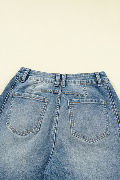 Dusk Blue Vintage Washed Seam Detail Shift Jeans