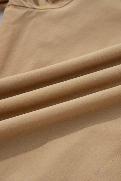 Camel Elastic High Waist Pocketed Cargo Jogger Pants